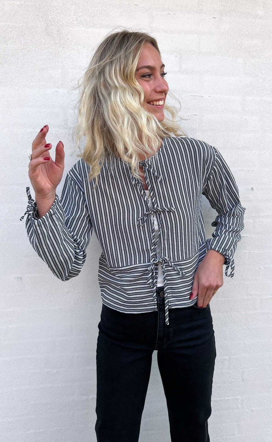 INA Copenhagen Ina Copenhagen Blouse - Cornelia - Black / White Stripe (Reversible) | Blouses