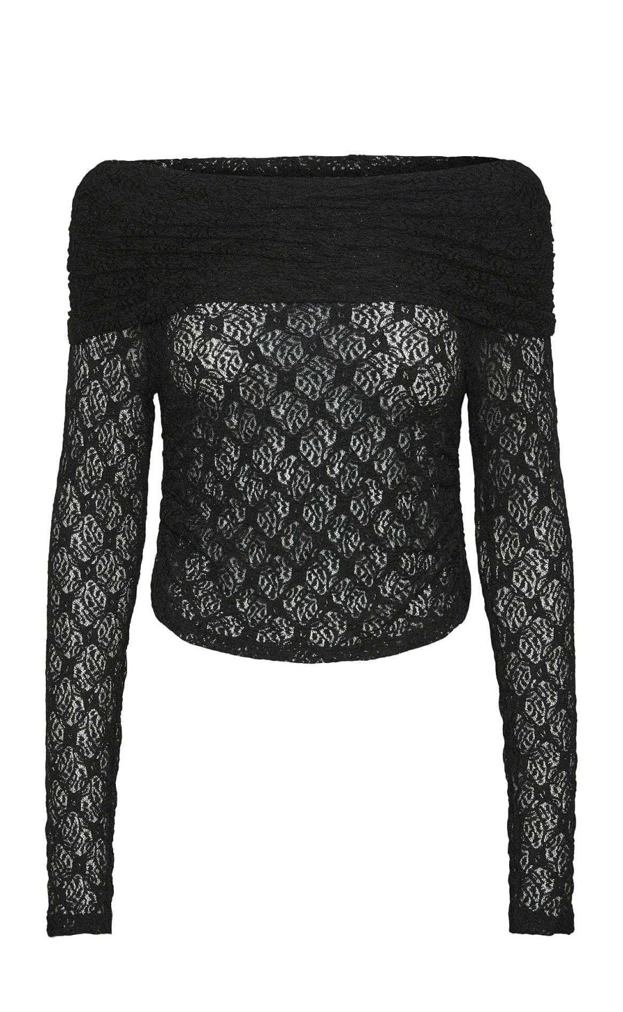 PIECES Pieces Blouse - Naya Off Shoulder Lace - Black | Blouses