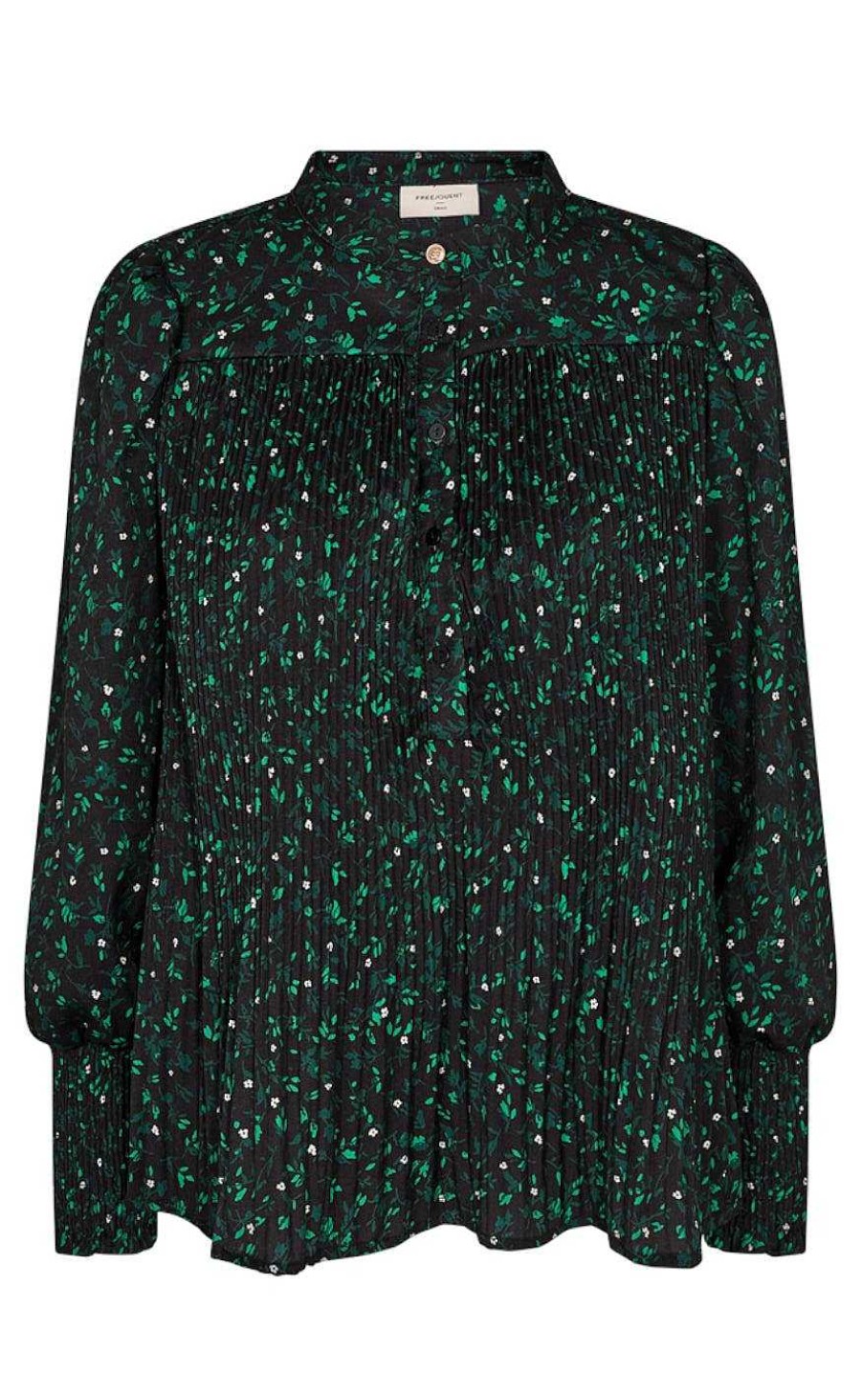 FreeQuent Freequent Blouse - Teresa - Black W. Rainy Forest | Blouses