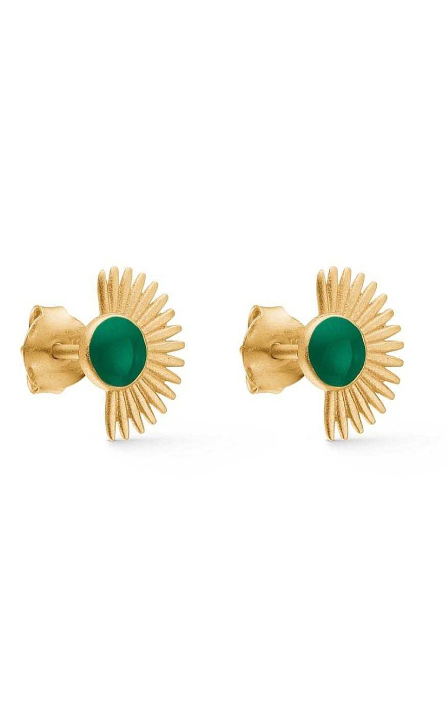 ENAMEL Copenhagen Enamel Copenhagen Earrings / Stud - Soleil - Petrol Green | Jewelry